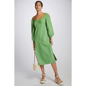 Anthropologie Vibrant Green Midi Dress